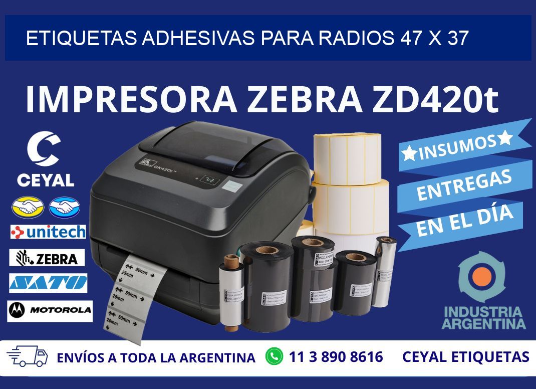 ETIQUETAS ADHESIVAS PARA RADIOS 47 x 37