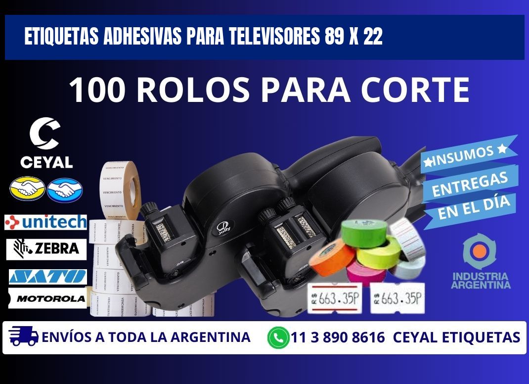 ETIQUETAS ADHESIVAS PARA TELEVISORES 89 x 22