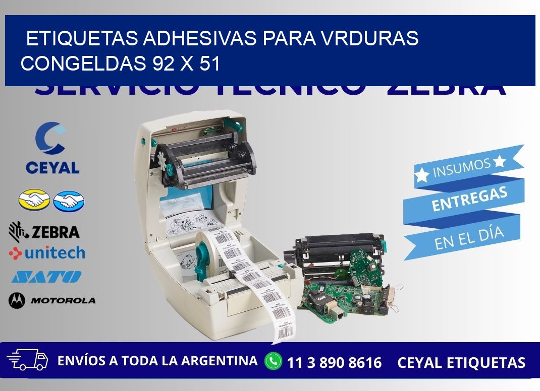 ETIQUETAS ADHESIVAS PARA VRDURAS CONGELDAS 92 x 51