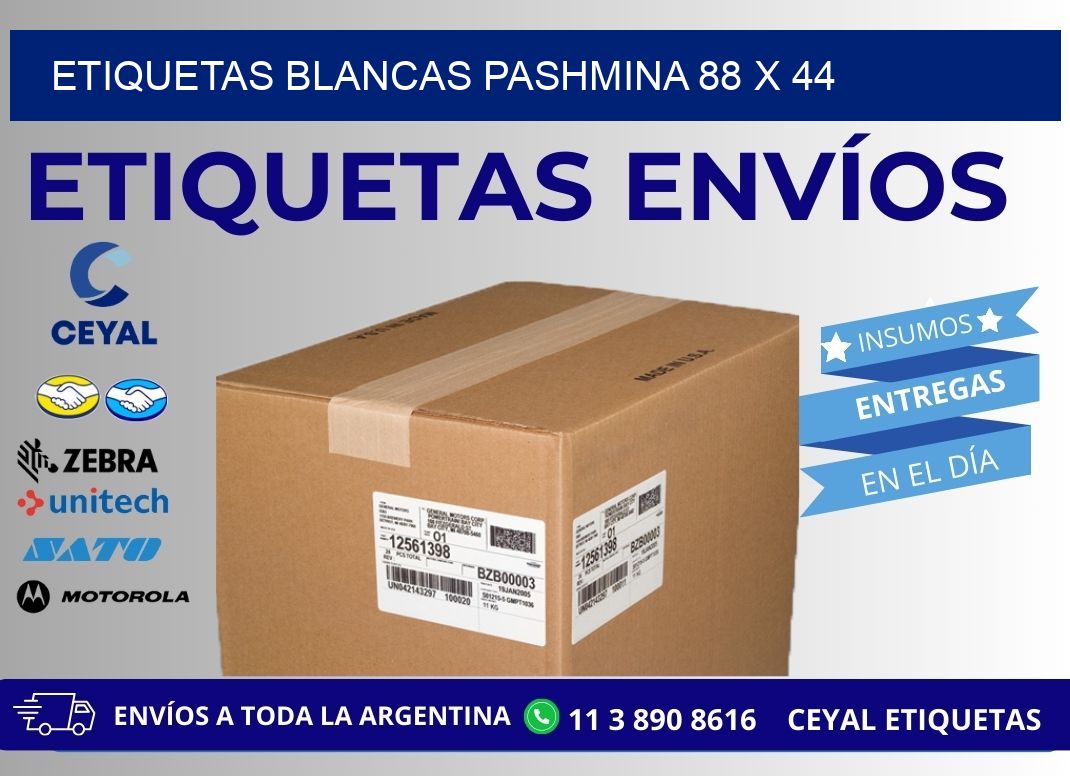 ETIQUETAS BLANCAS PASHMINA 88 x 44