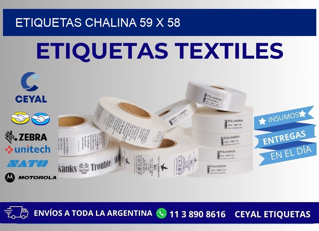 ETIQUETAS CHALINA 59 x 58