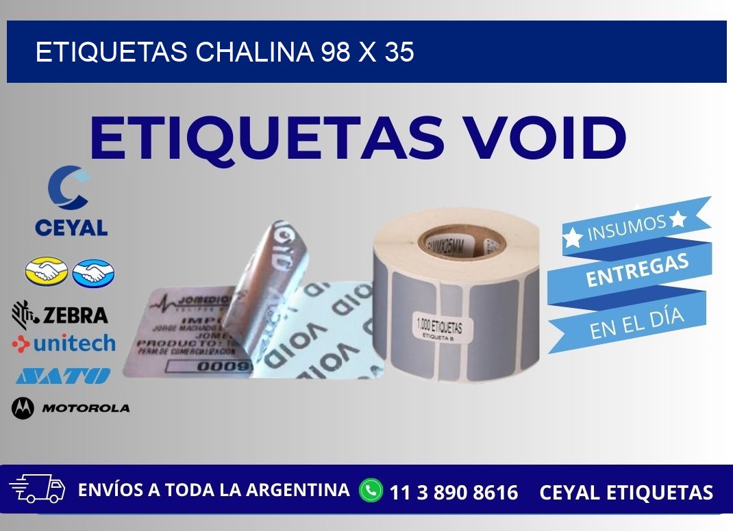 ETIQUETAS CHALINA 98 x 35