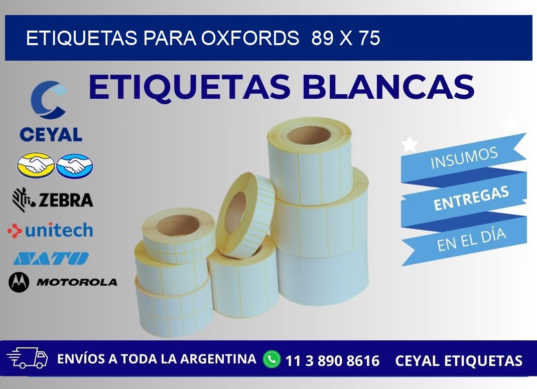 ETIQUETAS PARA OXFORDS  89 x 75