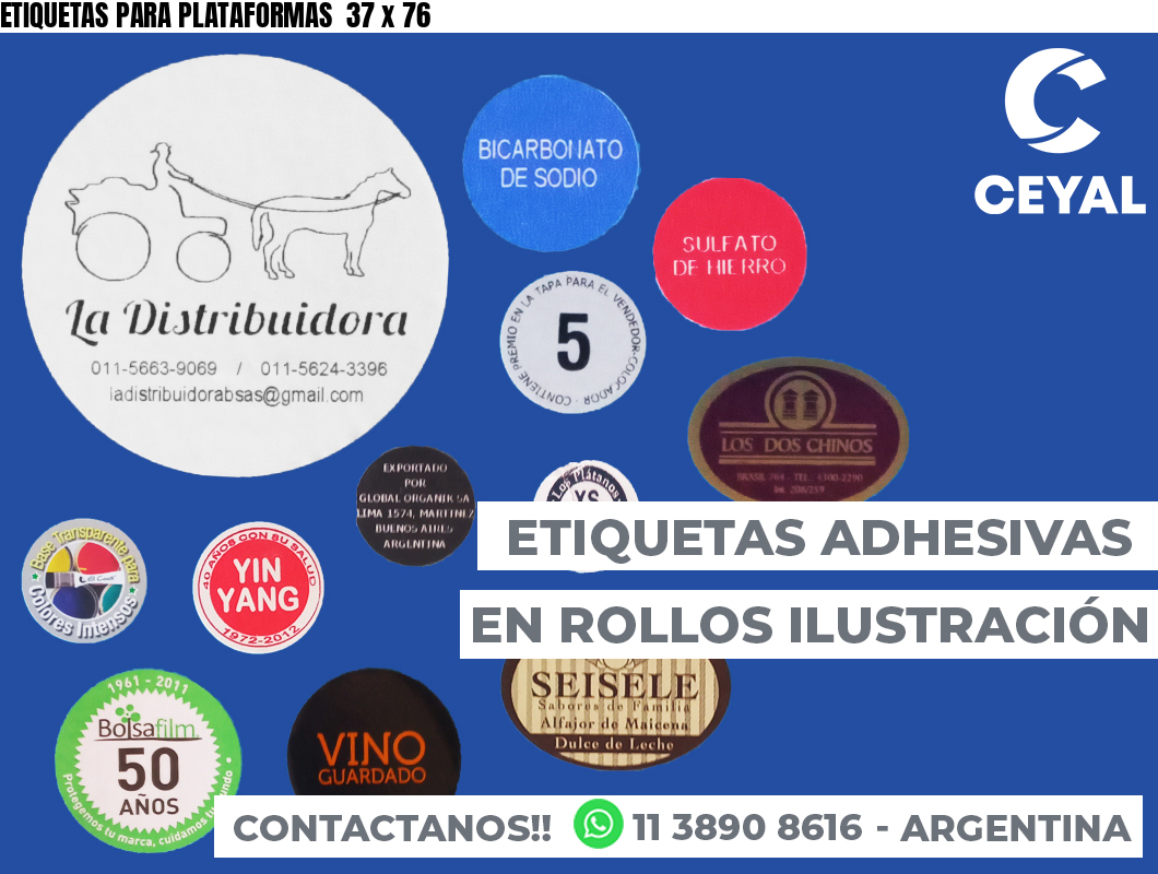 ETIQUETAS PARA PLATAFORMAS  37 x 76