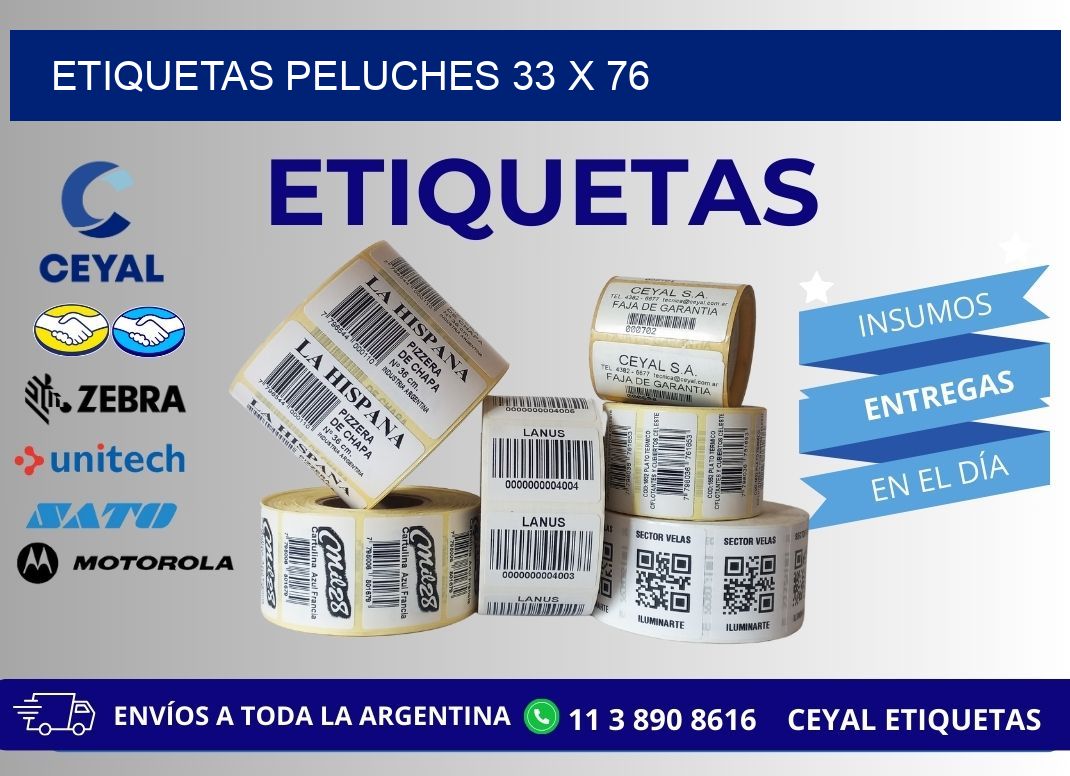 ETIQUETAS PELUCHES 33 x 76