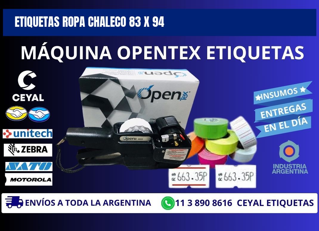 ETIQUETAS ROPA CHALECO 83 x 94