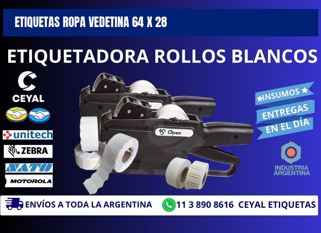 ETIQUETAS ROPA VEDETINA 64 x 28