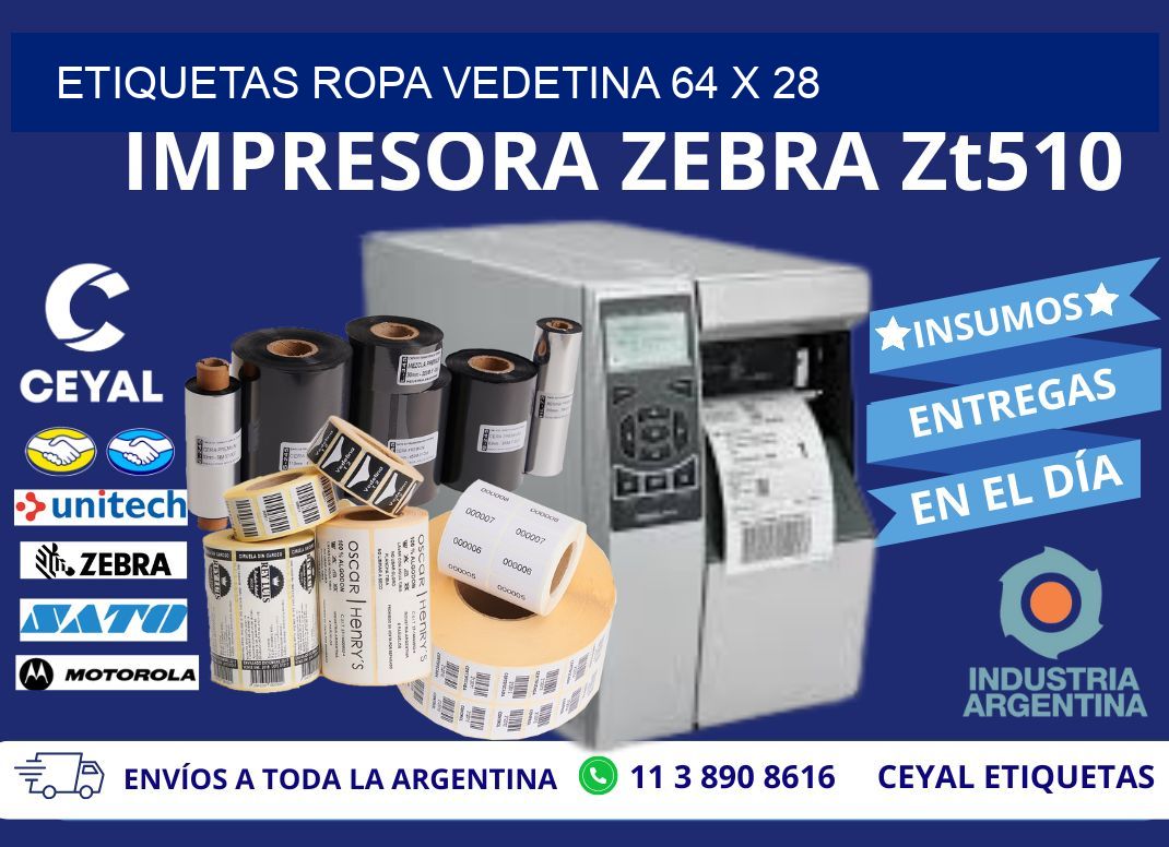 ETIQUETAS ROPA VEDETINA 64 x 28