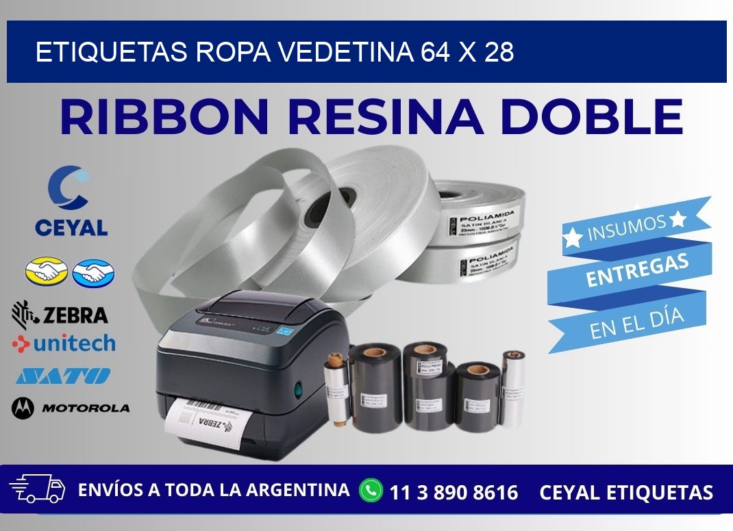 ETIQUETAS ROPA VEDETINA 64 x 28