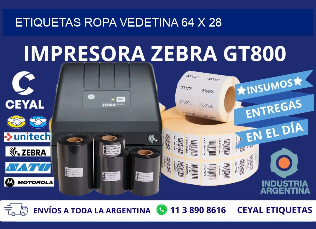 ETIQUETAS ROPA VEDETINA 64 x 28