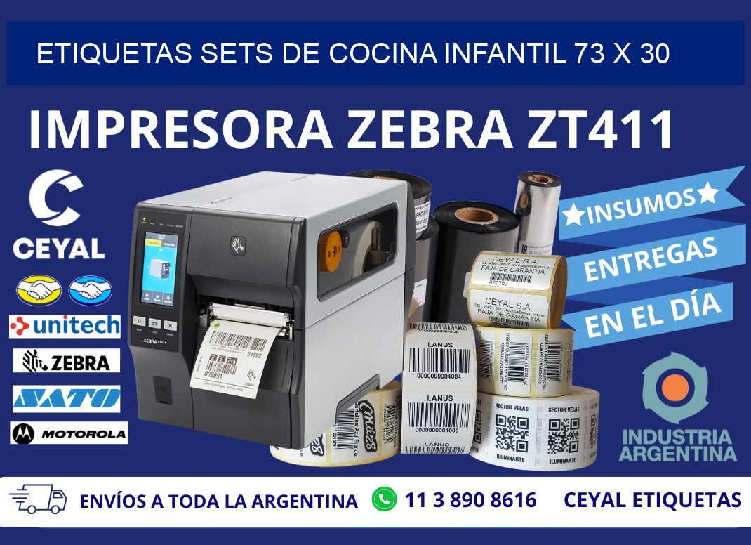 ETIQUETAS SETS DE COCINA INFANTIL 73 x 30