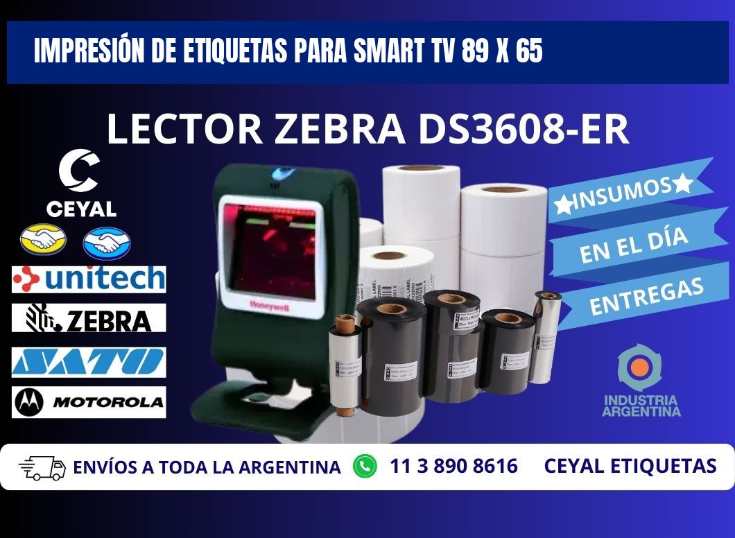 IMPRESIÓN DE ETIQUETAS PARA SMART TV 89 x 65