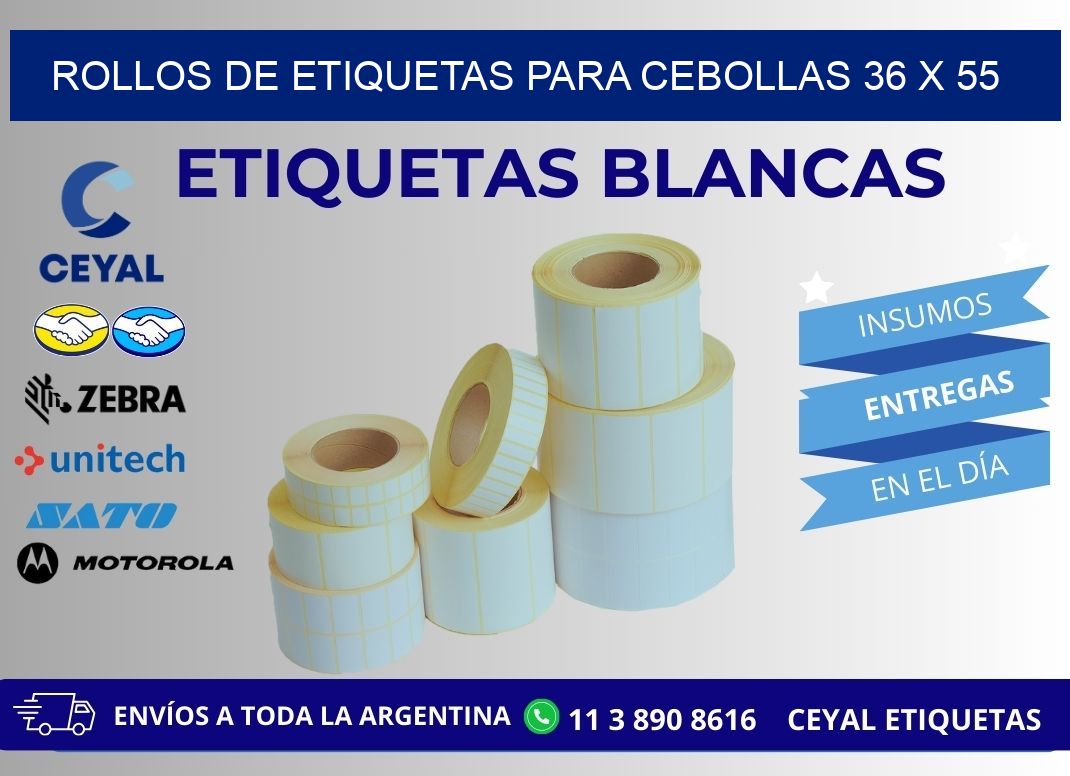 ROLLOS DE ETIQUETAS PARA CEBOLLAS 36 x 55