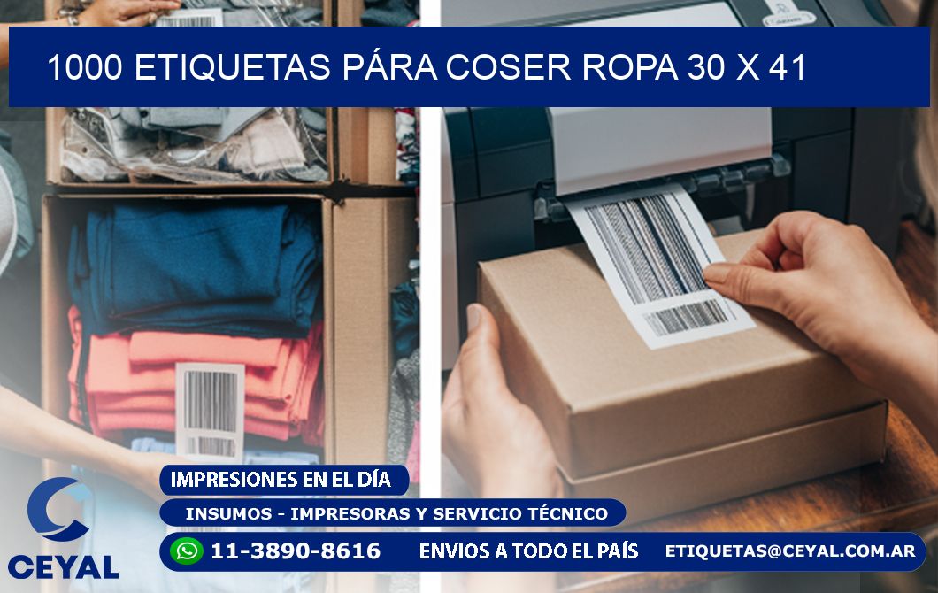 1000 ETIQUETAS PÁRA COSER ROPA 30 x 41