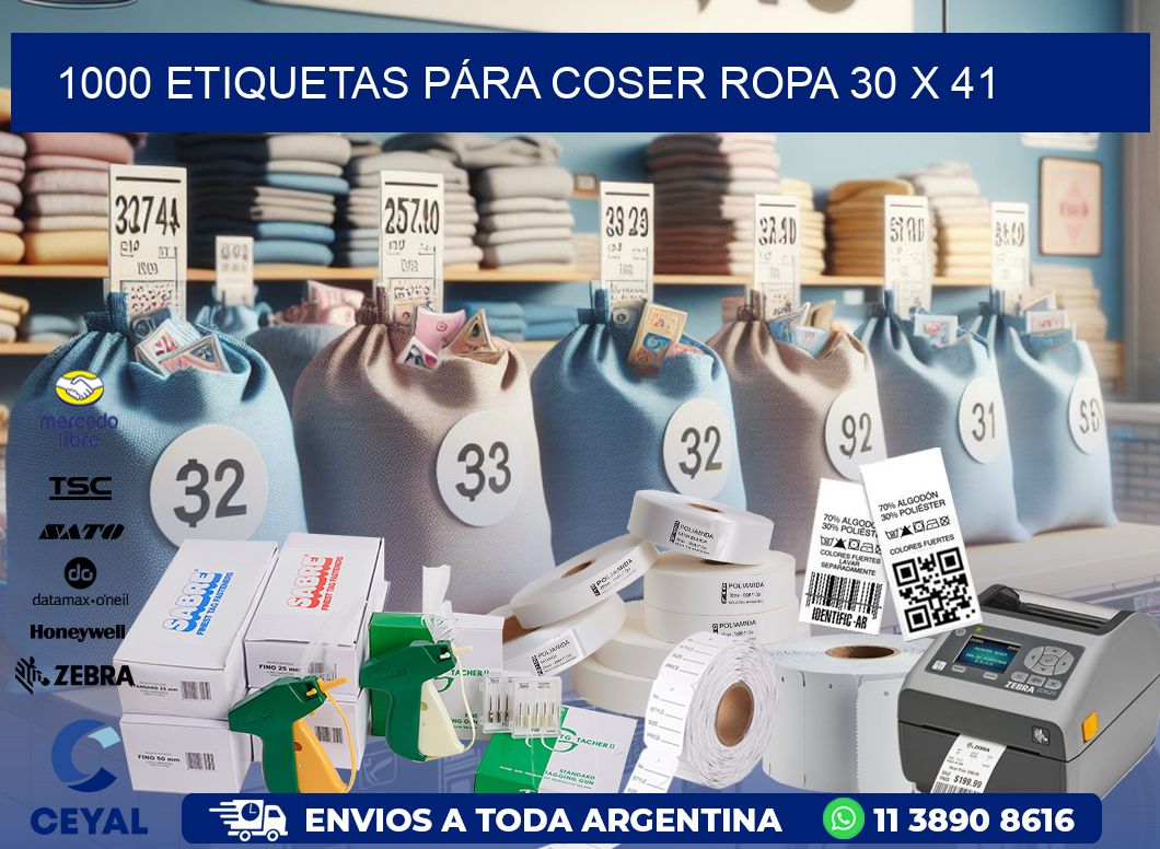 1000 ETIQUETAS PÁRA COSER ROPA 30 x 41