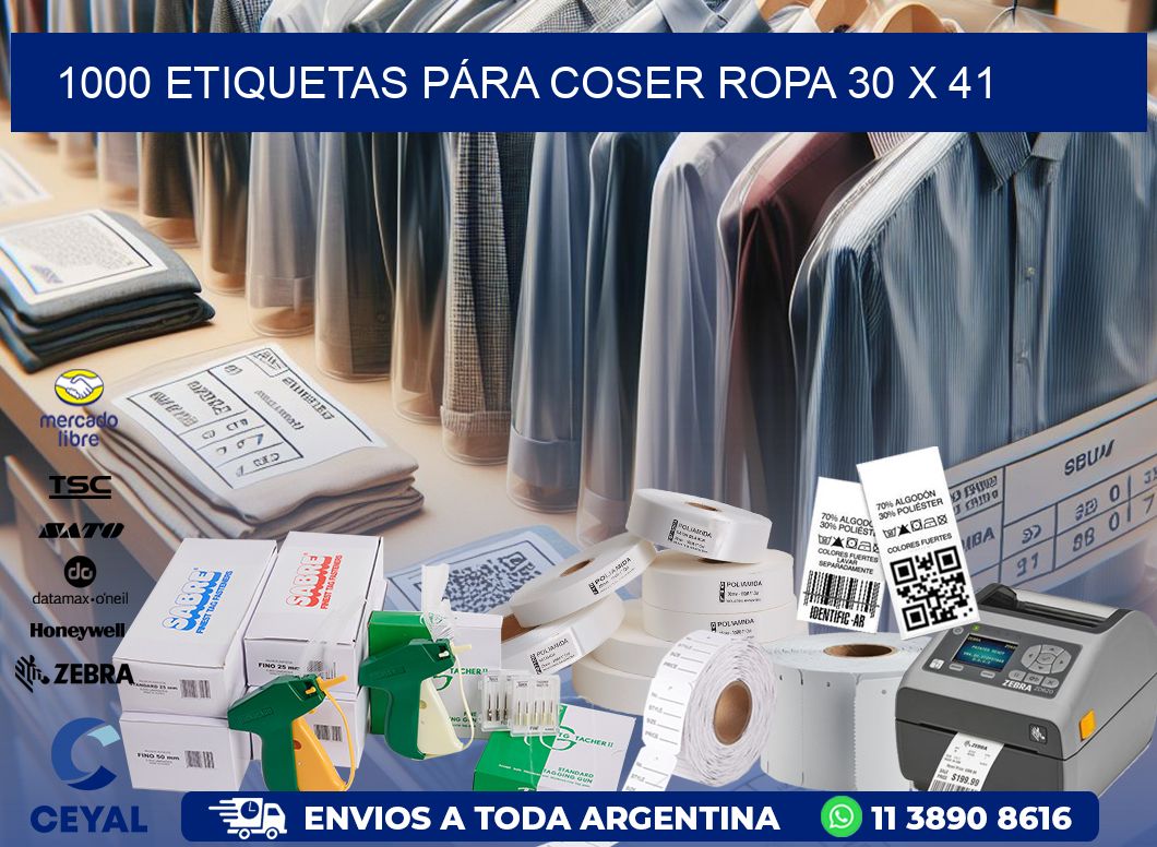 1000 ETIQUETAS PÁRA COSER ROPA 30 x 41