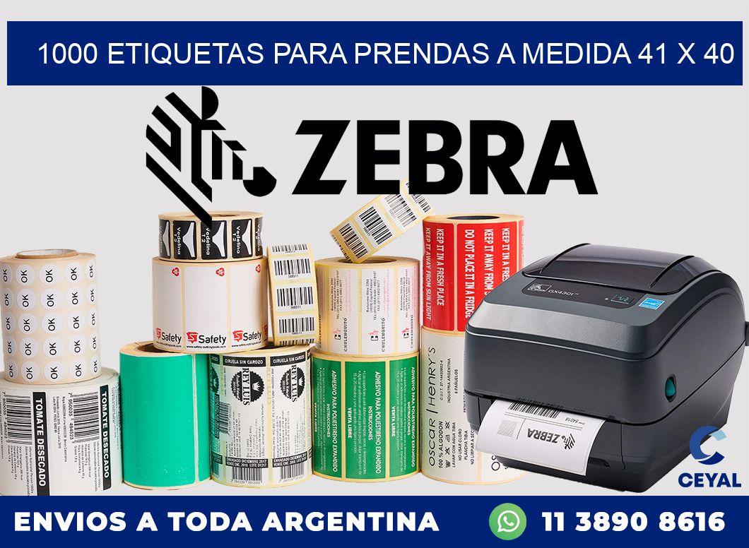 1000 ETIQUETAS PARA PRENDAS A MEDIDA 41 x 40