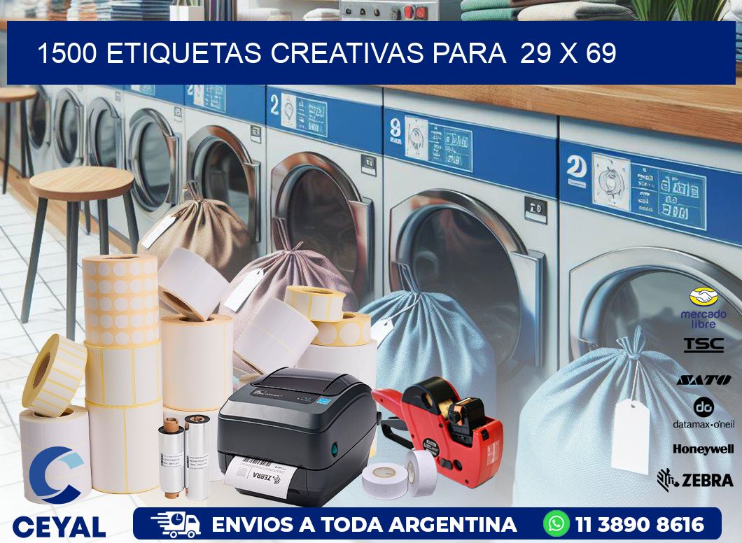 1500 ETIQUETAS CREATIVAS PARA  29 x 69