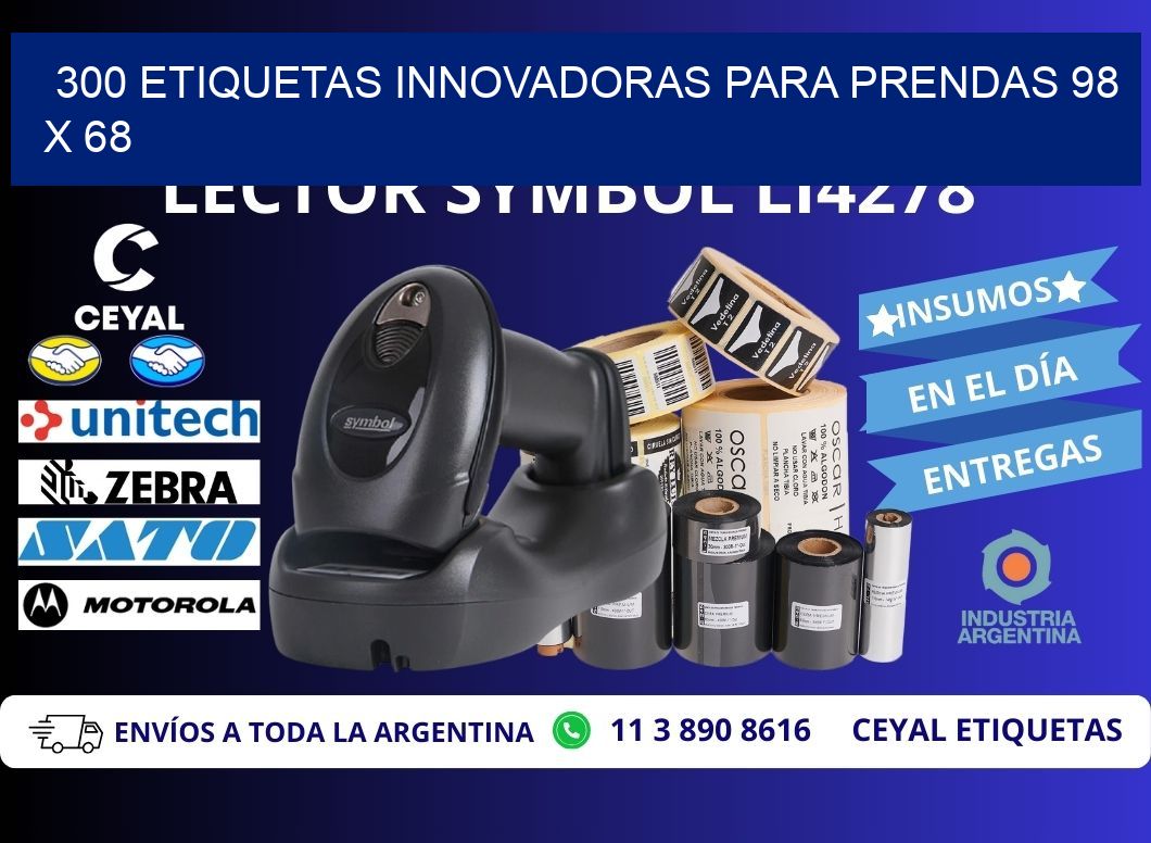 300 ETIQUETAS INNOVADORAS PARA PRENDAS 98 x 68