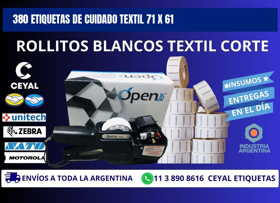 380 ETIQUETAS DE CUIDADO TEXTIL 71 x 61