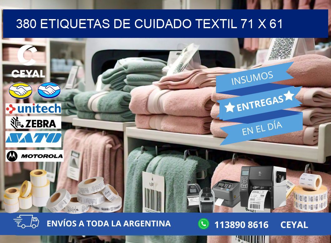 380 ETIQUETAS DE CUIDADO TEXTIL 71 x 61