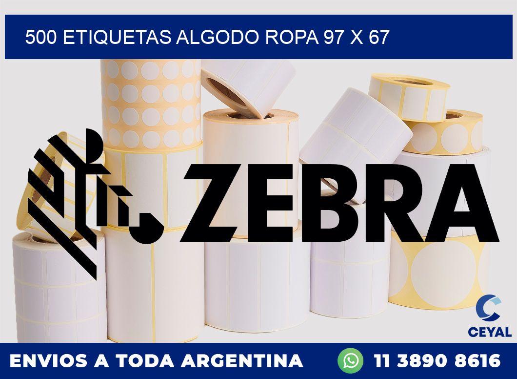 500 ETIQUETAS ALGODO ROPA 97 x 67