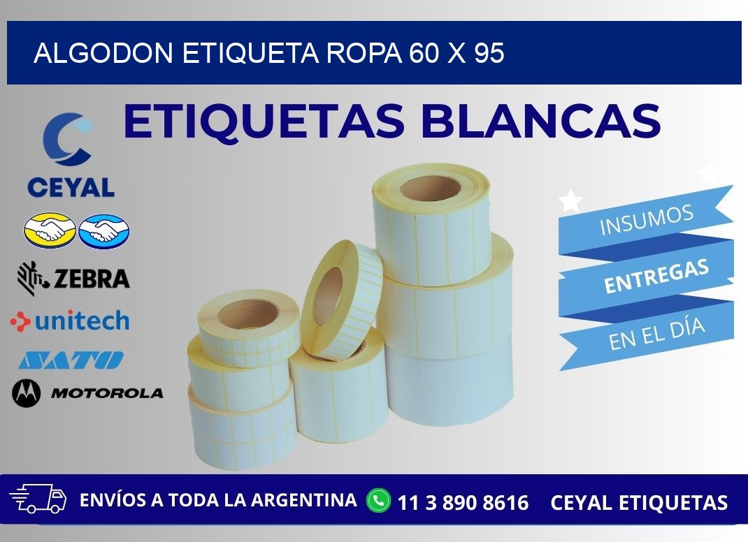 ALGODON ETIQUETA ROPA 60 x 95