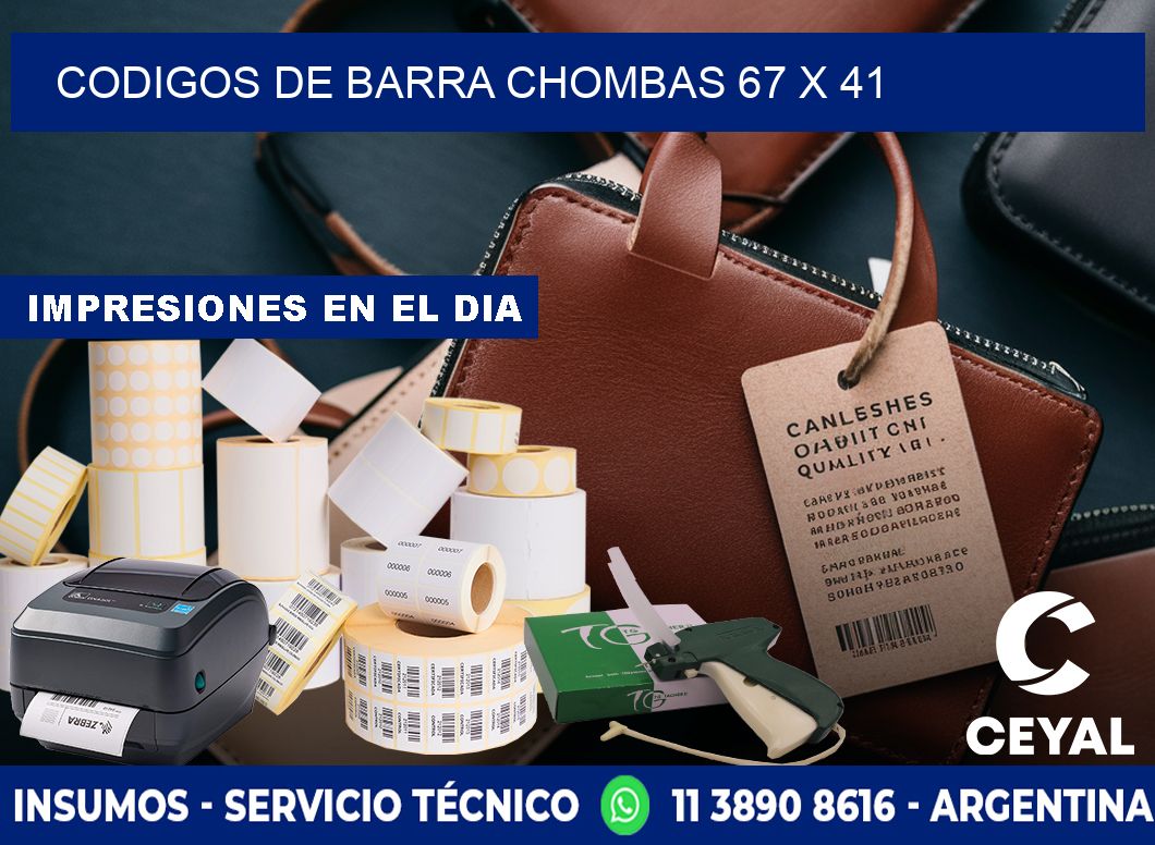 CODIGOS DE BARRA CHOMBAS 67 x 41