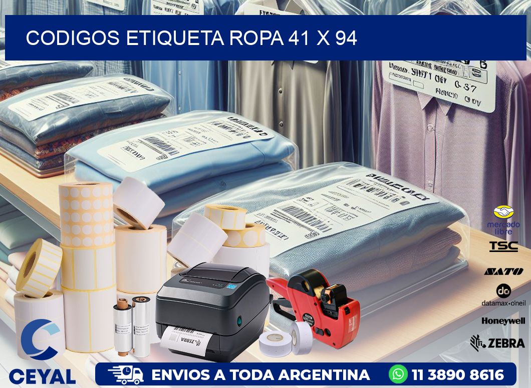 CODIGOS ETIQUETA ROPA 41 x 94