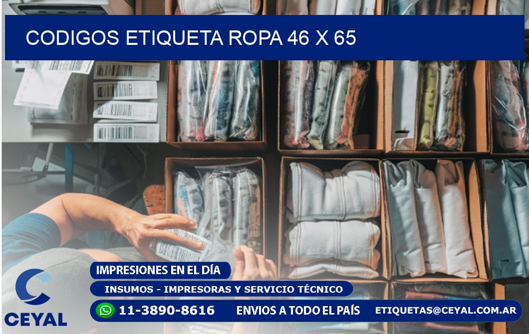 CODIGOS ETIQUETA ROPA 46 x 65