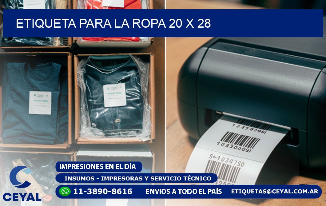 ETIQUETA PARA LA ROPA 20 x 28