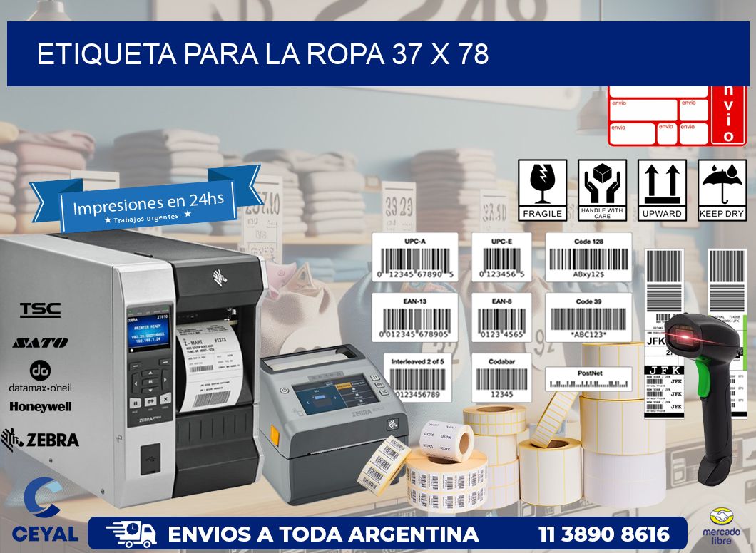 ETIQUETA PARA LA ROPA 37 x 78