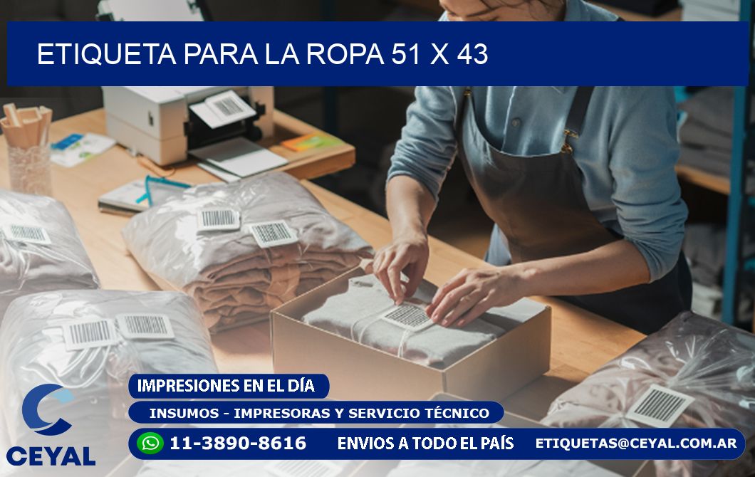 ETIQUETA PARA LA ROPA 51 x 43