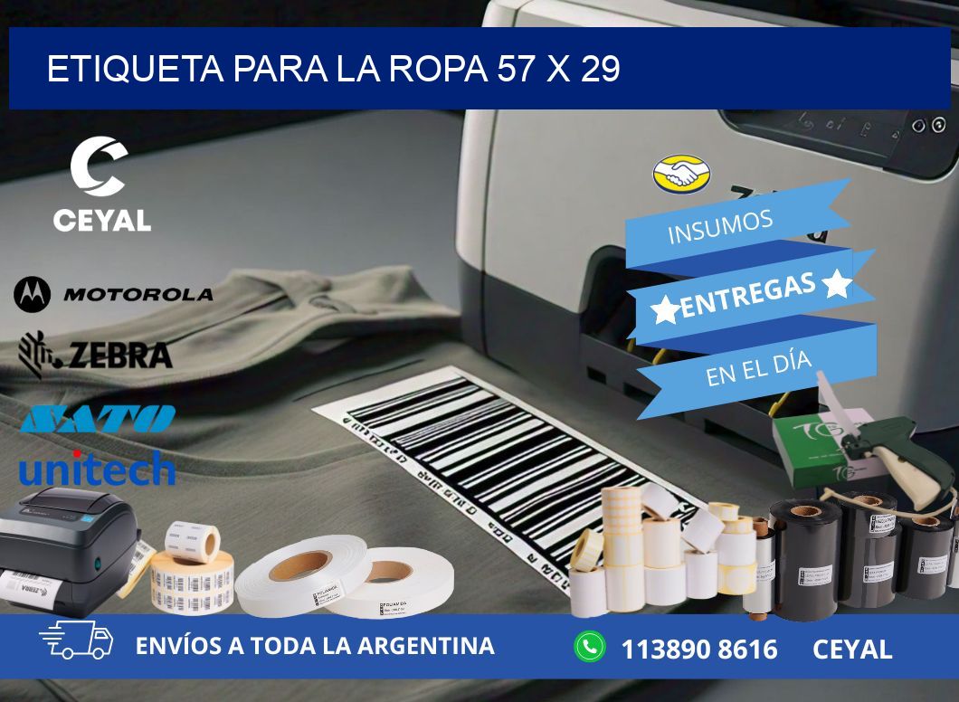 ETIQUETA PARA LA ROPA 57 x 29