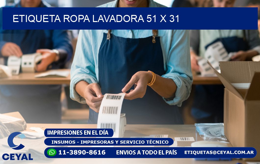 ETIQUETA ROPA LAVADORA 51 x 31