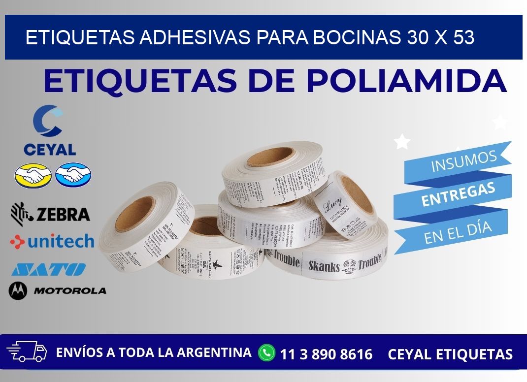 ETIQUETAS ADHESIVAS PARA BOCINAS 30 x 53