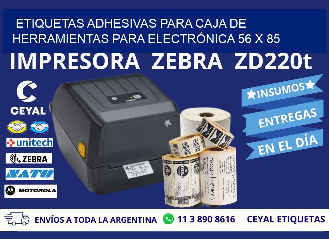 ETIQUETAS ADHESIVAS PARA CAJA DE HERRAMIENTAS PARA ELECTRÓNICA 56 x 85