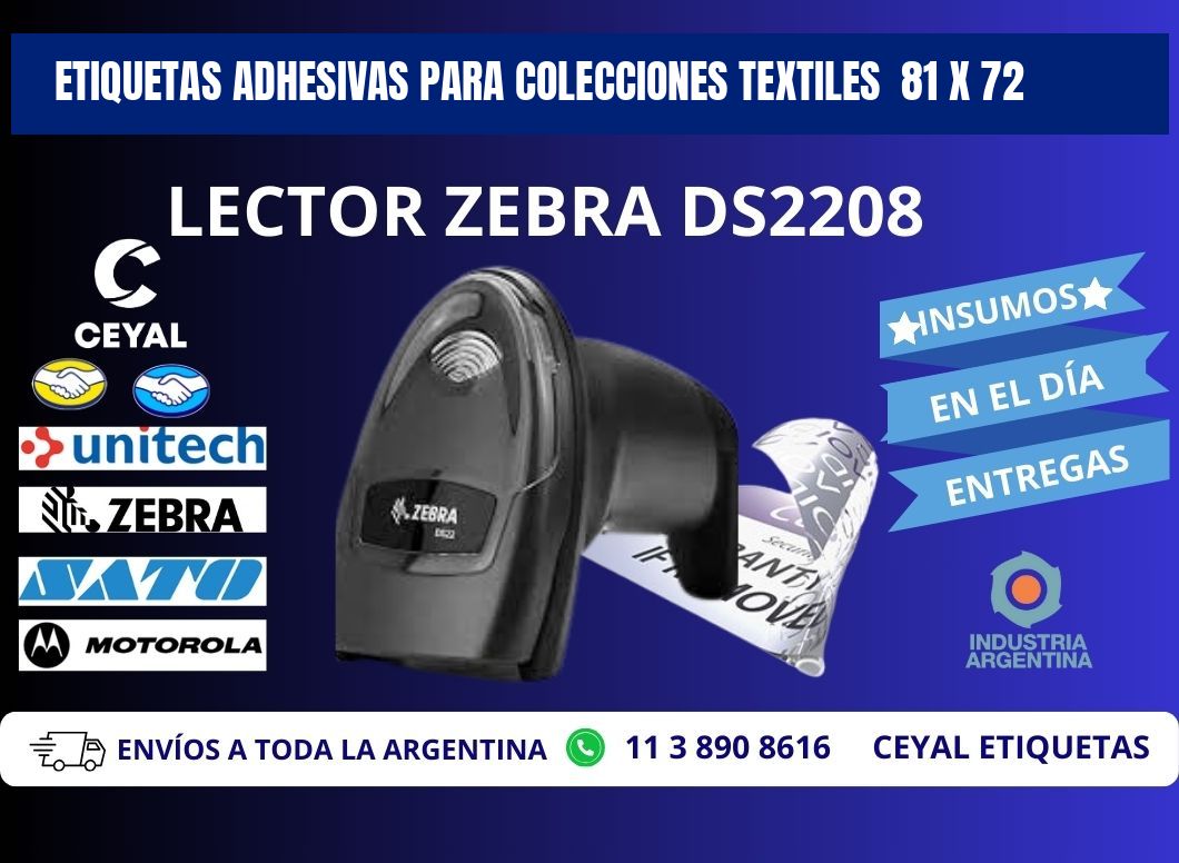 ETIQUETAS ADHESIVAS PARA COLECCIONES TEXTILES  81 x 72