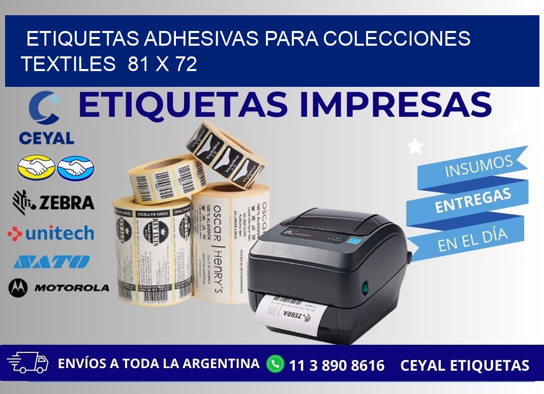 ETIQUETAS ADHESIVAS PARA COLECCIONES TEXTILES  81 x 72