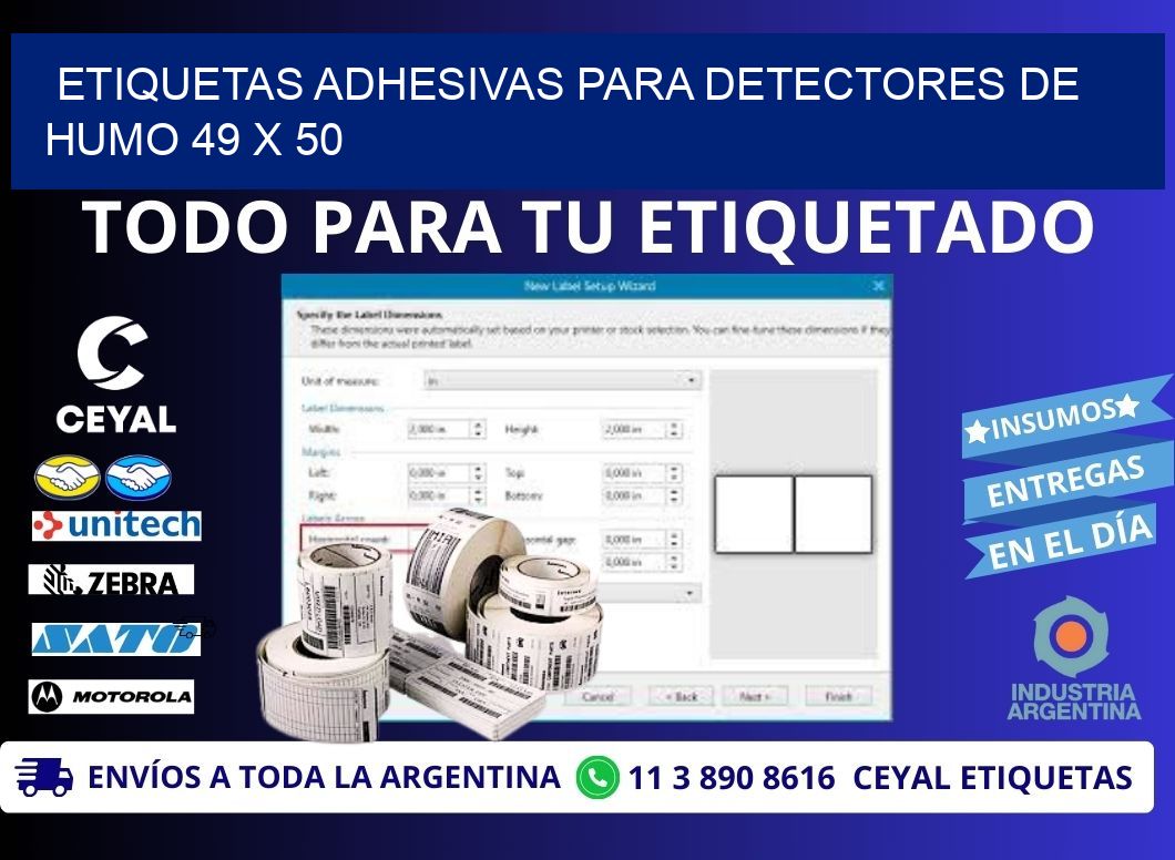 ETIQUETAS ADHESIVAS PARA DETECTORES DE HUMO 49 x 50