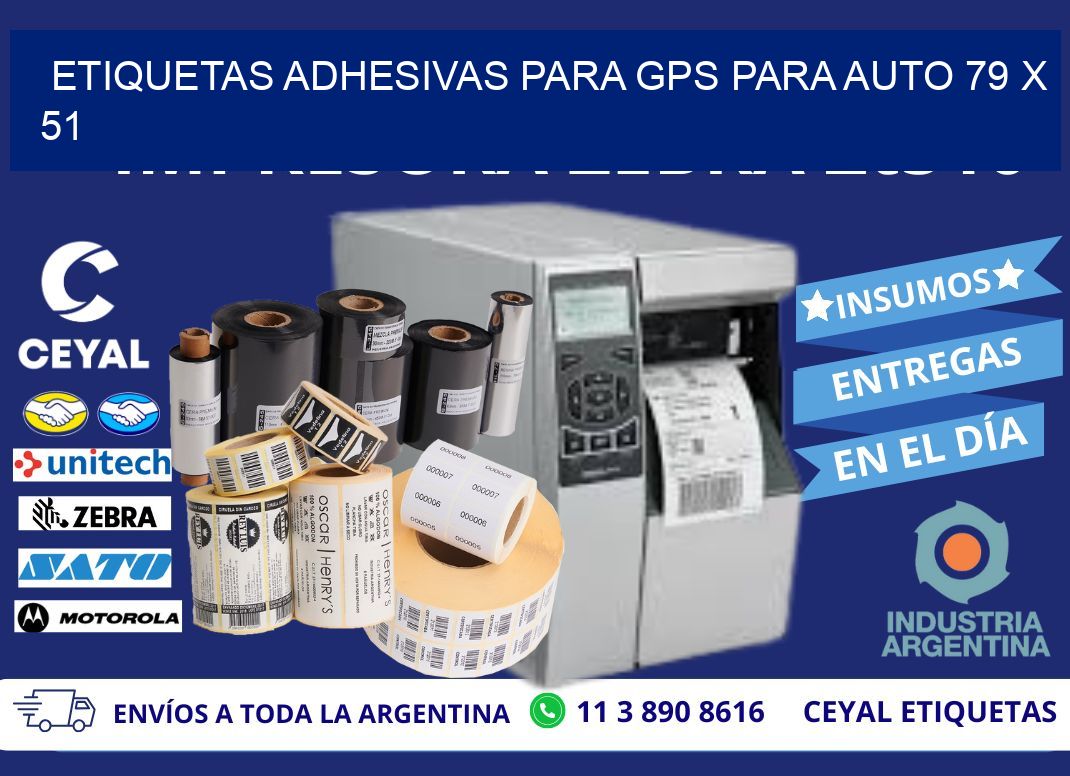 ETIQUETAS ADHESIVAS PARA GPS PARA AUTO 79 x 51