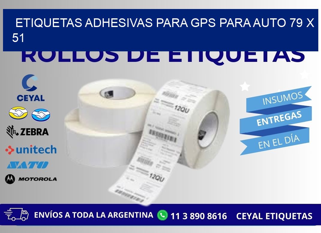 ETIQUETAS ADHESIVAS PARA GPS PARA AUTO 79 x 51