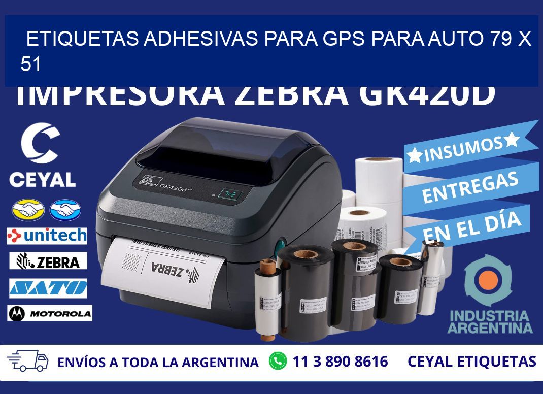 ETIQUETAS ADHESIVAS PARA GPS PARA AUTO 79 x 51