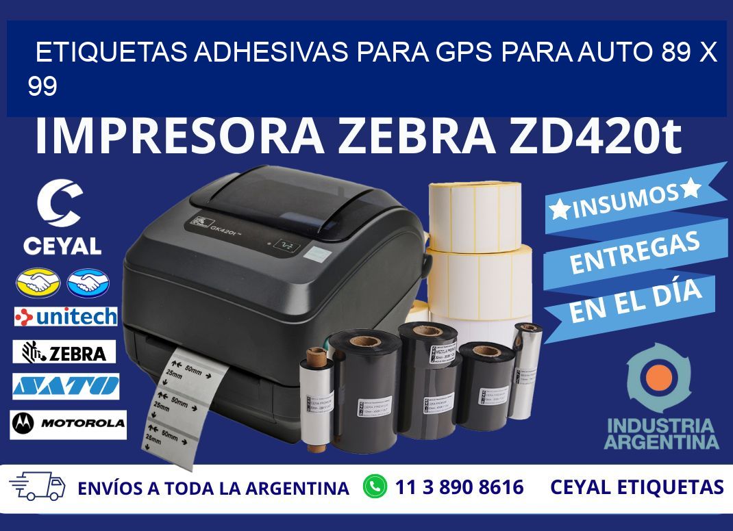 ETIQUETAS ADHESIVAS PARA GPS PARA AUTO 89 x 99