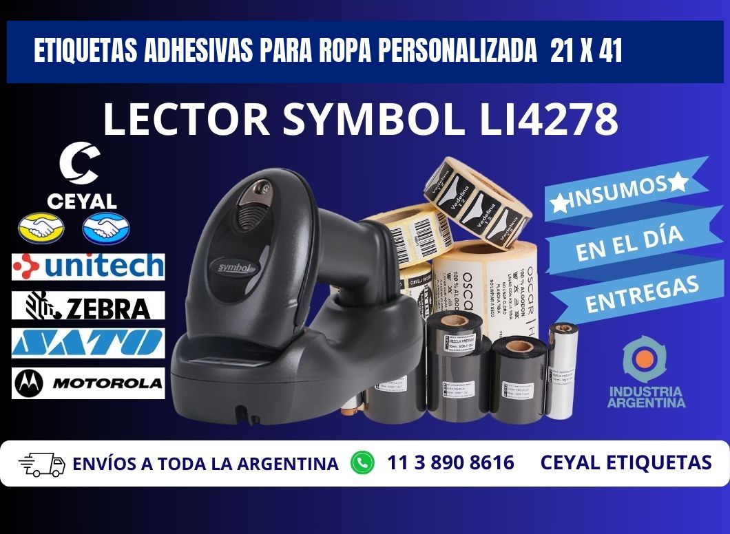 ETIQUETAS ADHESIVAS PARA ROPA PERSONALIZADA  21 x 41