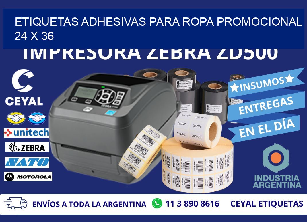 ETIQUETAS ADHESIVAS PARA ROPA PROMOCIONAL  24 x 36