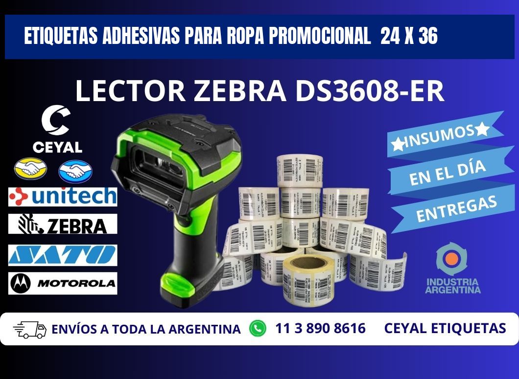 ETIQUETAS ADHESIVAS PARA ROPA PROMOCIONAL  24 x 36