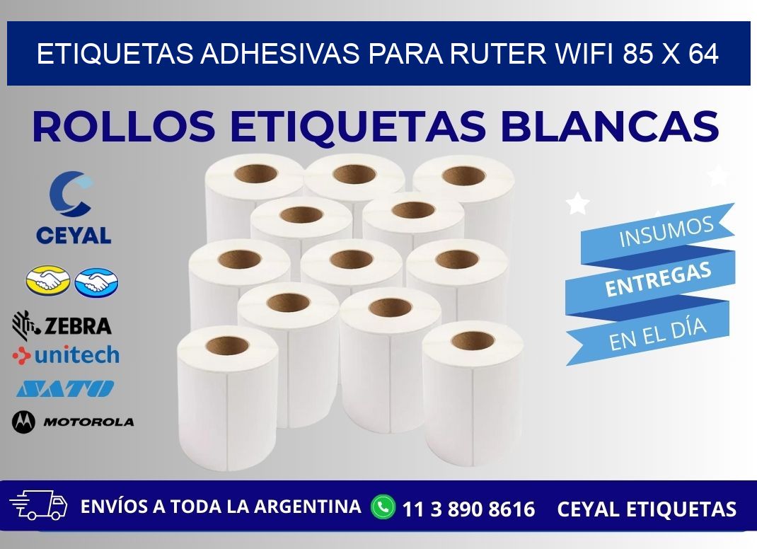 ETIQUETAS ADHESIVAS PARA RUTER WIFI 85 x 64