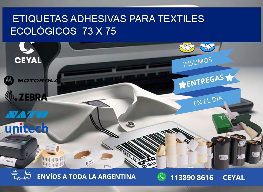 ETIQUETAS ADHESIVAS PARA TEXTILES ECOLÓGICOS  73 x 75