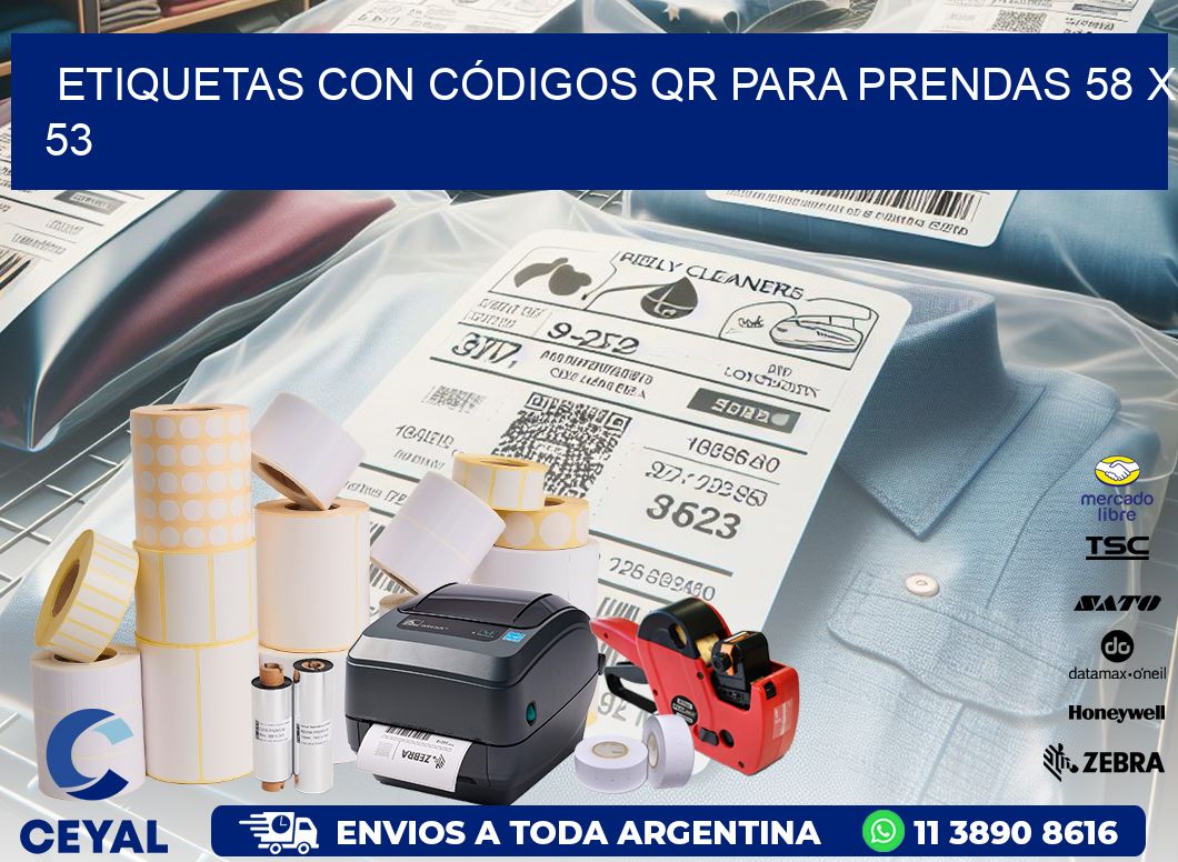 ETIQUETAS CON CÓDIGOS QR PARA PRENDAS 58 x 53